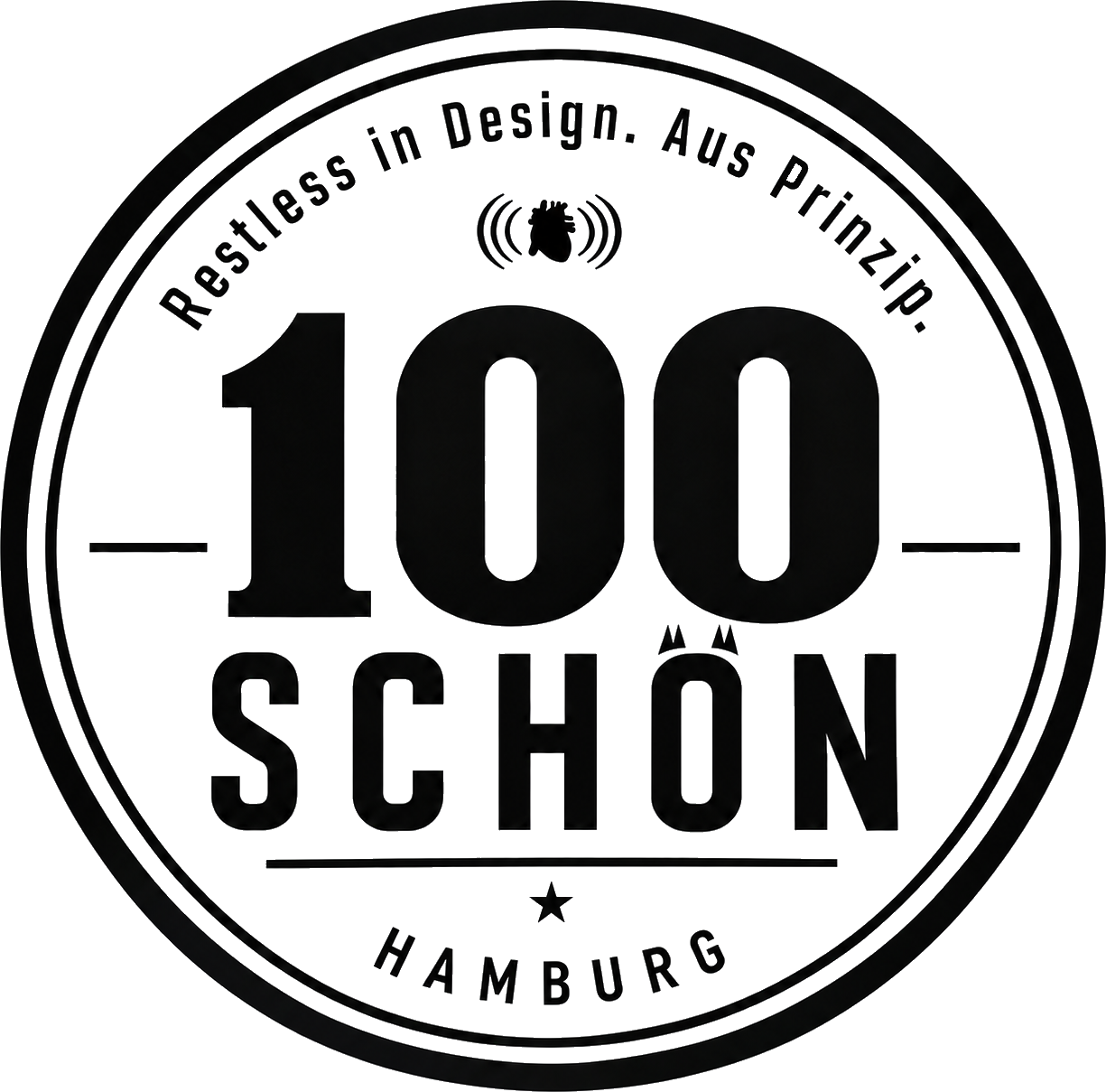100 SCHÖN – rundes Logo, Hamburg